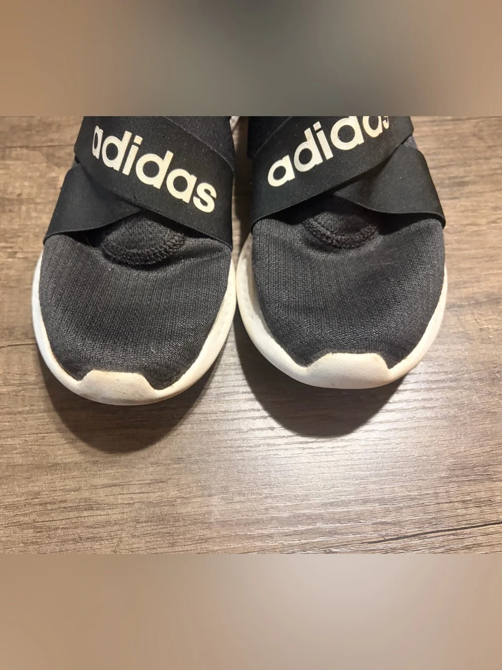 adidas Black Slip-On Athletic Shoes with White Sole - Picture 5 of 6